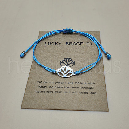201 Stainless Steel Lotus Link Bracelets WGDDDBE-06-1
