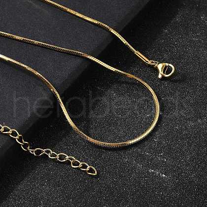 1.5MM 304 Stainless Steel Snake Chain Necklaces for Women Men STAS-V011-04C-G-1