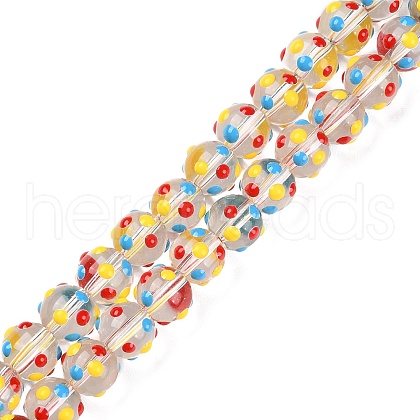 Handmade Bumpy Lampwork Beads Strands LAMP-F032-03B-1