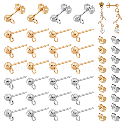 304 Stainless Steel Stud Earring Findings STAS-PH0018-58-1