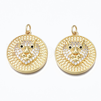 Brass Micro Pave Cubic Zirconia Pendants ZIRC-N039-124B-NF-1