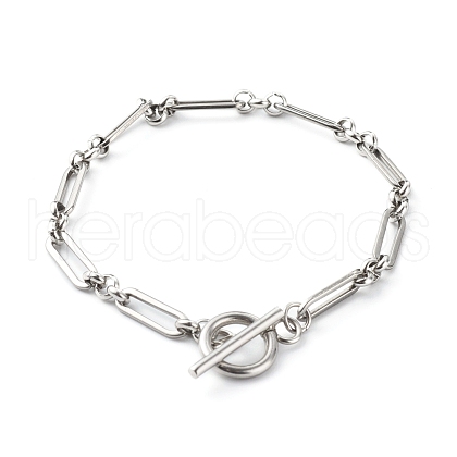 304 Stainless Steel Figaro Chain Bracelets BJEW-JB06446-1