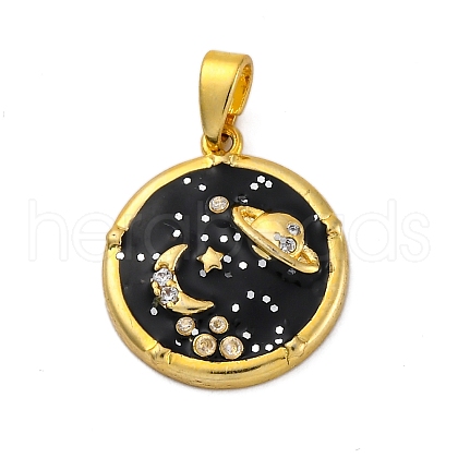 Brass Micro Pave Cubic Zirconia Pendants KK-V009-09G-1