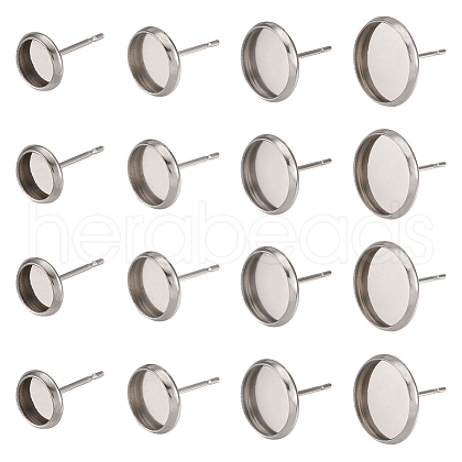 Craftdady 304 Stainless Steel Stud Earring Settings STAS-CD0001-01P-1