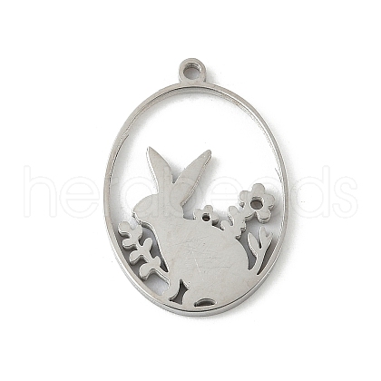 304 Stainless Steel Pendants STAS-Q354-02B-P-1