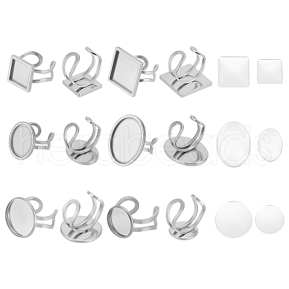 Unicraftale 24Pcs 12 Styles 201 with 304 Stainless Steel Open Cuff Findings FIND-UN0003-54-1