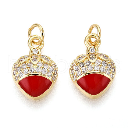 Brass Micro Pave Cubic Zirconia Pendants KK-N265-12G-1