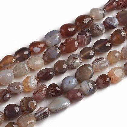 Natural Botswana Agate Beads Strands G-D0002-D81-1
