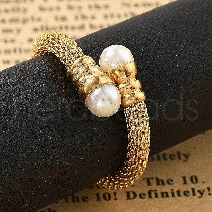 304 Stainless Steel Open Cuff Rings for Women RJEW-F173-02G-1
