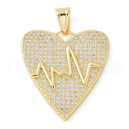 Brass Micro Pave Cubic Zirconia Pendants KK-K298-15A-G-1