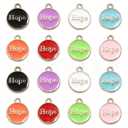 40Pcs 8 Colors Alloy Enamel Pendants ENAM-CJ0004-64-1