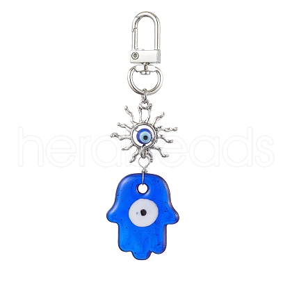 Evil Eye Lampwork Pendant Decorations HJEW-JM01997-03-1