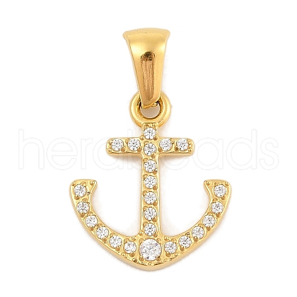 Ion Plating(IP) 304 Stainless Steel Micro Pave Cubic Zirconia Pendants STAS-D112-03G-09-1