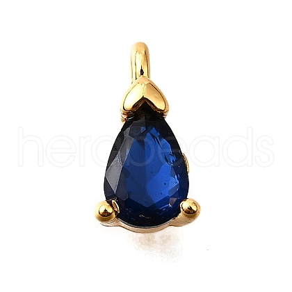 Brass Micro Pave Cubic Zirconia Pendants KK-D356-08G-G-1