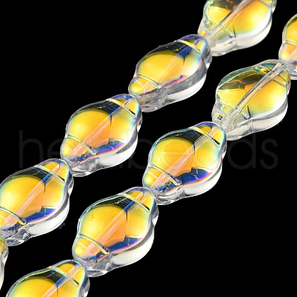 Electroplate Transparent Glass Beads Strands EGLA-G037-12A-AB03-1