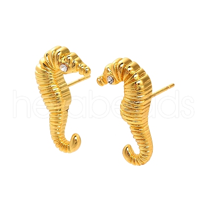 304 Stainless Steel Rhinestone Stud Earrings EJEW-P316-07G-1