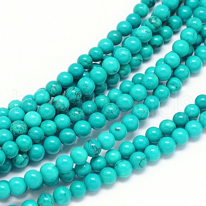 Natural Howlite Round Bead Strands X-TURQ-E022-38B-4mm-1