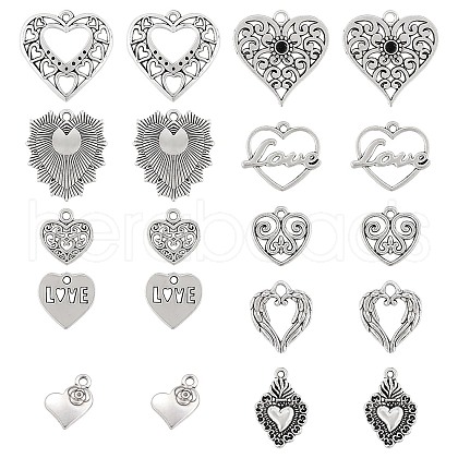 SUNNYCLUE 80Pcs 10 Styles Tibetan Style Alloy Pendants FIND-SC0007-73-1