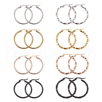 304 Stainless Steel Hoop Earrings EJEW-TA0001-05-1