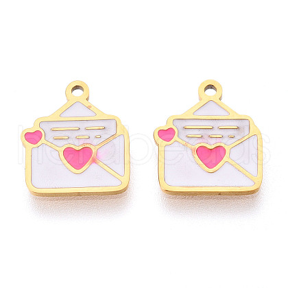 304 Stainless Steel Enamel Charms STAS-T065-54G-02-1