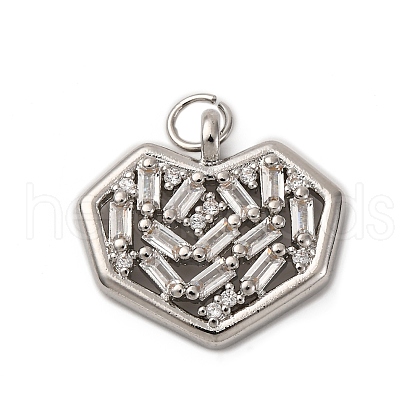 Brass Micro Pave Cubic Zirconia Pendants KK-P308-17P-1