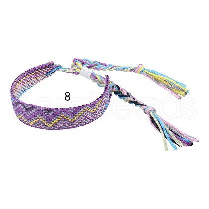 Cotton Braided Wave Pattern Cord Bracelet FIND-PW0013-002H-1