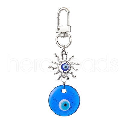 Evil Eye Lampwork Pendant Decorations HJEW-JM01997-01-1