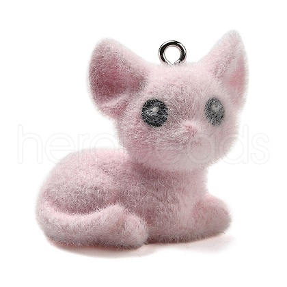 Flocky Resin Pendants RESI-E059-08A-1