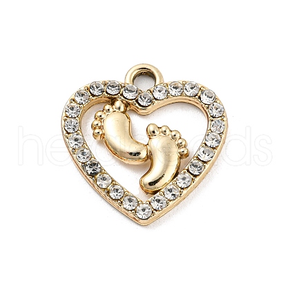 UV Plating Alloy Rhinestone Pendants PALLOY-D026-19G-1