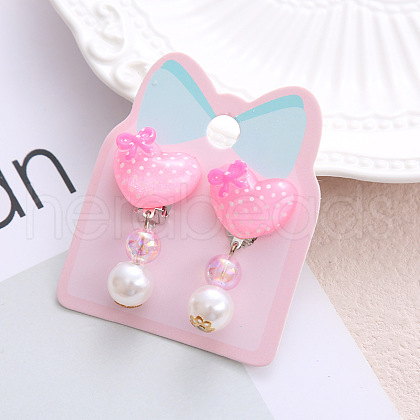 Alloy Plastic Clip-on Earrings for Kid WG21FF0-14-1