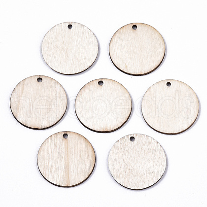 Unfinished Natural Poplar Wood Pendants WOOD-S045-108-1