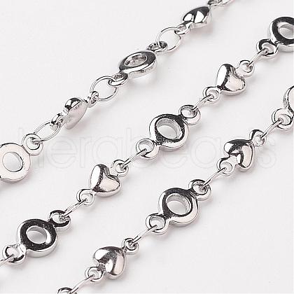 Tarnish Resistant 304 Stainless Steel Heart Chains CHS-K001-55-1