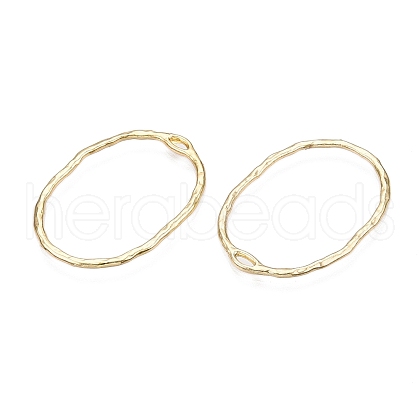 Oval Rack Plating Alloy Pendants PALLOY-T090-01G-B-NR-1