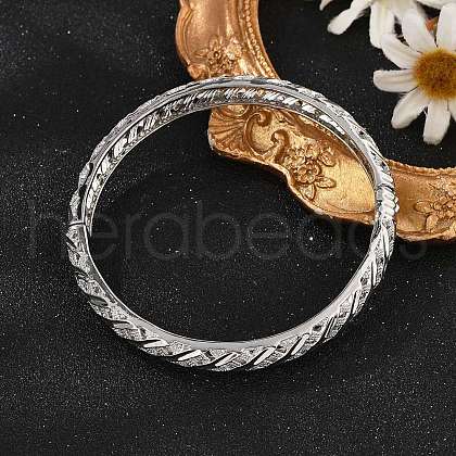Brass Hinged Bangles for Women BJEW-D313-01P-1