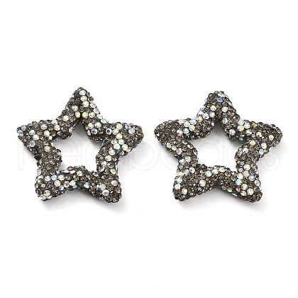 Star Shape Polymer Clay Rhinestone Beads CLAY-NH0001-06A-1