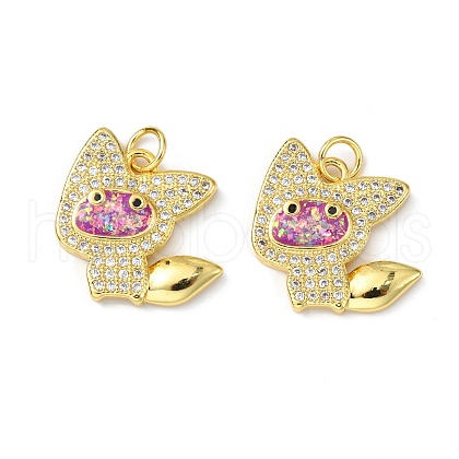 Brass Micro Pave Cubic Zirconia Pendants KK-A197-16G-1