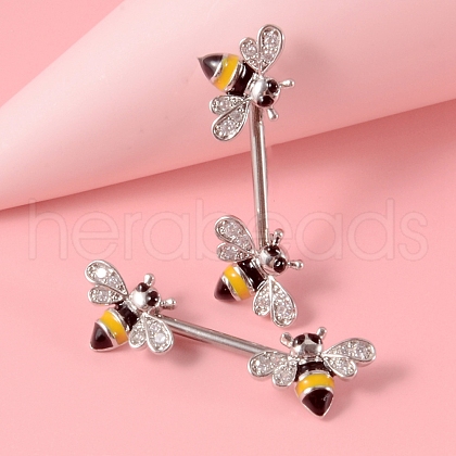 Brass Clear Cubic Zirconia Nipple Rings WG4338B-11-1