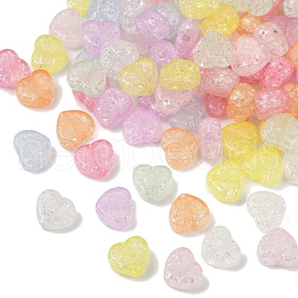 Transparent Crackle Acrylic Beads OACR-B031-07-1
