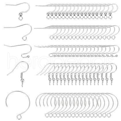 Beebeecraft 300Pcs 5 Style 304 Stainless Steel Earring Hooks STAS-BBC0004-44-1