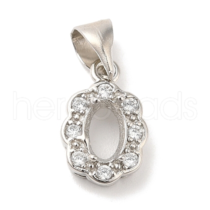 Brass Crystal Rhinestone Pendant Cabochon Settings KK-D033-07P-1
