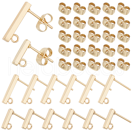 SUNNYCLUE 80Pcs 2 Style 304 Stainless Steel Stud Earring Findings STAS-SC0008-53-1