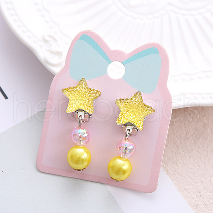 Alloy Plastic Clip-on Earrings for Kid WG21FF0-27-1