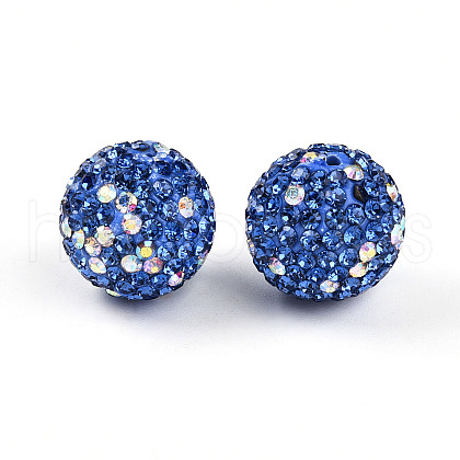 Polymer Clay Pave Rhinestone Beads RB-T018-01B-1