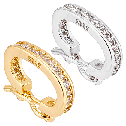   2Pcs 2 Colors 925 Sterling Silver Twister Clasps STER-PH0001-82-1