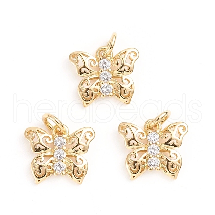 Brass Micro Pave Cubic Zirconia Pendants ZIRC-E164-18A-G-1