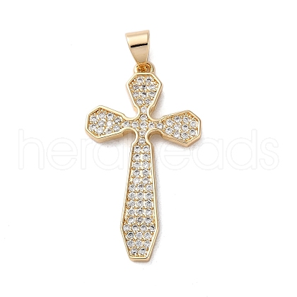 Brass Micro Micro Pave Clear Cubic Zirconia Pendants KK-A212-01B-G-1