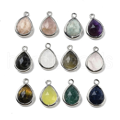 Natural Gemstone Faceted Pendants G-U019-05P-1