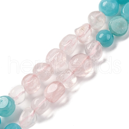 Natural Amazonite & Rose Quartz Beads Strands G-L610-B01-01-1