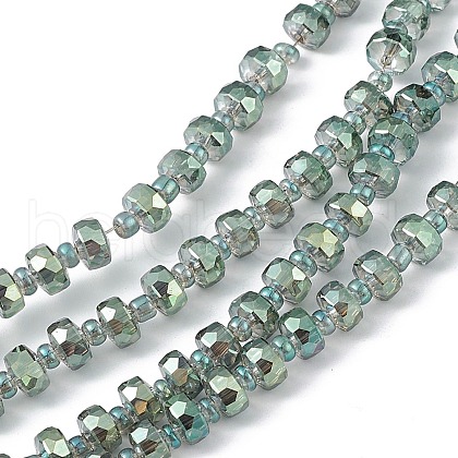 Transparent Electroplate Glass Beads Strands EGLA-F153-FR01-1