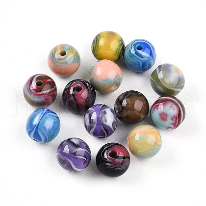 Opaque Resin Beads RESI-N042-10mm-14-1
